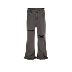 Men's Vintage Pants Spliced trousers Men's and women's slightly wide-footed jeans MIJKO
