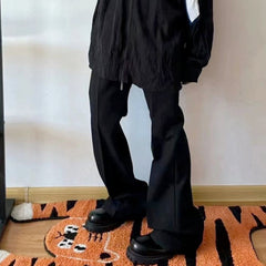 Men's Vintage Pants micro-pull trousers men's and women's wide-footed casual trousers MIJKO