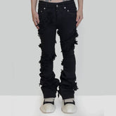 Mens Vintage Pants Stretch Unisex Bootcut Creative Jeans MIJKO