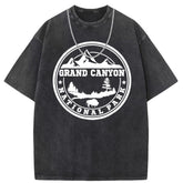 Men T Shirts Washed Old Printed Short Sleeve T-Shirts Loose Casual