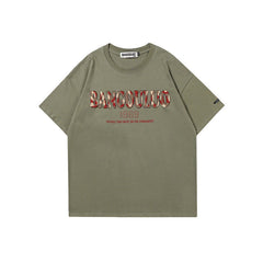 T-shirt homme imprimé camouflage effet vieilli manches courtes marque tendance couple
