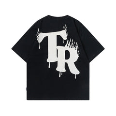 T-shirt homme à imprimé graffiti alphabet et manches courtes – T-shirt de couple pour homme