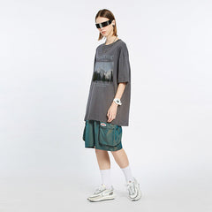 Mens T Shirts Summer Crew Neck Loose Print