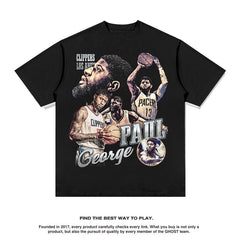 Nba T Shirt Printed Pattern Short Sleeve T-shirt Street Basketball