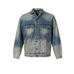 Mens Jacket Ripped Patch Denim Jacket MIJKO