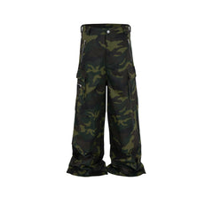 Men Vintage Pants Women's Men's Camouflage Overalls High Street Wide Foot Casual Pants MIJKO