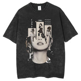 Mens T Shirts Vintage Wash Do Old Gold Jenny Printed Short Sleeves