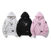 2026 new bape shark luminous spot camouflage zipper double hat sweater hooded trousers jacket set