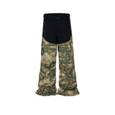 Men's Vintage Pants Men's Women's Camouflage Tooling Micro-wide-footed Casual Pants MIJKO