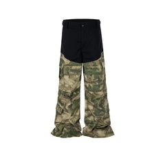 Men's Vintage Pants Men's Women's Camouflage Tooling Micro-wide-footed Casual Pants MIJKO