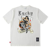 T-shirt Homme Rétro Street Tendance Ample Décontracté Assorti Couple Manches Courtes