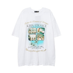 T-shirt Homme Imprimé Vintage Hip Hop Manches Courtes T-shirt Homme et Femme Décontracté