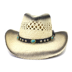 Chapeaux de cowboy en paille pour hommes et femmes, printemps et été, chapeau de plage d'extérieur