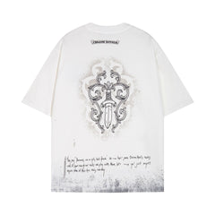 CHH Chrome Heart T Shirts Sanskrit Short Sleeve T-Shirt Crew Neck