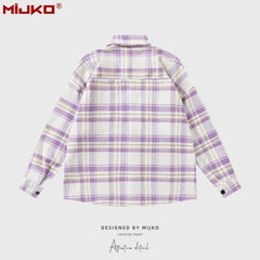 Mens Jacket Plaid Loose Jacket Unisex MIJKO
