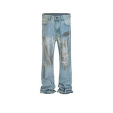 Men's Vintage Pants Men's Women's Micro-pull Pants Old Splicing Jeans MIJKO