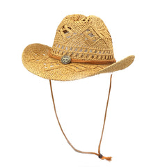 Chapeau de cowboy en paille Chapeau de cowboy en paille Homme Chapeau de plage de bord de mer extérieur