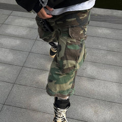 Men's Vintage Pants Men's Women's Camouflage Casual Overalls MIJKO
