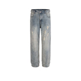 Men Vintage Pants splicing washing water to make old trousers and men's jeans MIJKO