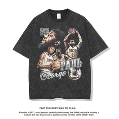 Nba T Shirt Printed Pattern Short Sleeve T-shirt Street Basketball