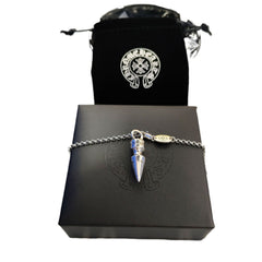 CH trendy brand Kro~ retro with diamond Thai silver cross explosive necklace men's and women's pendant classic sweater chain