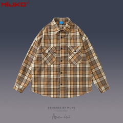 Mens Jacket Unisex Plaid Shirt MIJKO
