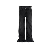 Men Vintage Pants Washing Water Old Trousers Slightly Stretched Wide Foot Jeans MIJKO