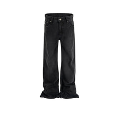 Men Vintage Pants Washing Water Old Trousers Slightly Stretched Wide Foot Jeans MIJKO
