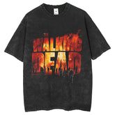 Mens T Shirts Printed High Street T-Shirts Short Sleeves Washed