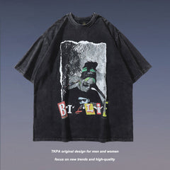 T-shirt Homme Billie Eilish Imprimé Manches Courtes T-shirt Hommes et Femmes Streetwear Américain