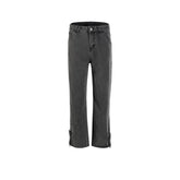 Men's Vintage Pants washed old trousers men's and women's wide trousers feet gray jeans MIJKO