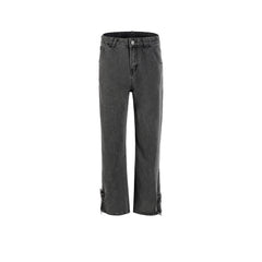 Men's Vintage Pants washed old trousers men's and women's wide trousers feet gray jeans MIJKO