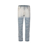Men's Vintage Pants Washed trousers Men's and women's wave color matching gradual change jeans MIJKO