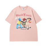 Men's T-shirt Spring and Summer Men's Cartoon Printed Casual Short-Sleeved T-shirt Men's and Women's