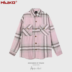 Mens Jacket Plaid Lapel Plaid Jacket MIJKO