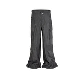 Mens Vintage Pants Tidy Pull-Up Grey Casual Pants MIJKO