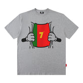 T-shirt Homme Printemps et Été à Manches Courtes Style Urbain Ample