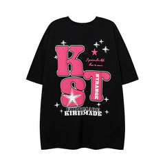 T-shirt Homme Imprimé Lettres Manches Courtes T-shirt Ample Hommes et Femmes Décontracté
