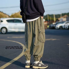 Men Cargo Pants Retro Classic Men Autumn and Winter Boys