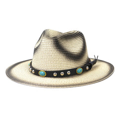 Chapeaux de cowboy en paille pour homme et femme, casquette de protection solaire de voyage en plein air pour le printemps et l'été