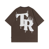 T-shirt homme à imprimé graffiti alphabet et manches courtes – T-shirt de couple pour homme