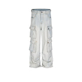 Men's Vintage Pants Men's Women's Straight Pants High Street Washing Water Old Jeans MIJKO