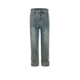 Men Vintage Pants Men's Women's Vintage Washing Water Old Trousers Slim Straight Jeans MIJKO