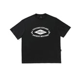 Men T Shirt Japanese-Style Retro T-shirt Men's and Women's Short Sleeve Letter Print Loose