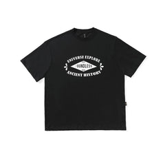 T-shirt homme Rétro Style Japonais T-shirt Homme et Femme Imprimé Lettre Manches Courtes Ample