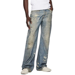 Men's Vintage Pants Men's Women's High Street Straight Pants Jeans MIJKO