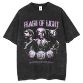 Men T Shirts Vintage Washed Old T-Shirts Short Sleeve Printed T-Shirts