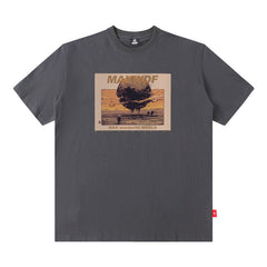 T-shirt Imprimé Homme Manches Courtes T-shirt Homme et Femme Ample Col Rond