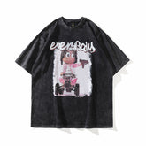 T-shirt Homme Vintage Impression Garçon Manches Courtes T-shirt Hommes et Femmes Hip Hop Ample