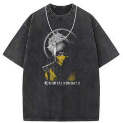 Men T Shirts Short Sleeve T-Shirt Washed Old Punk Loose